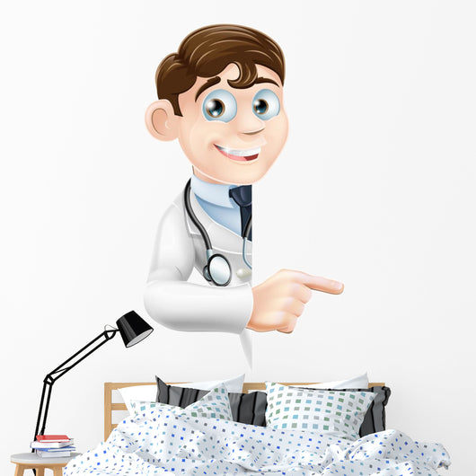 Doctor Pointing Banner Wall Decal
