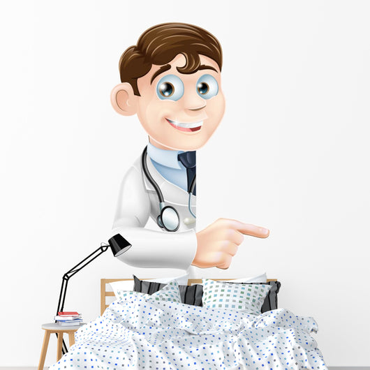 Doctor Pointing Banner Wall Decal