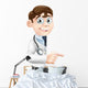 Doctor Pointing Banner Wall Decal