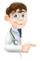 Doctor Pointing Banner Wall Decal