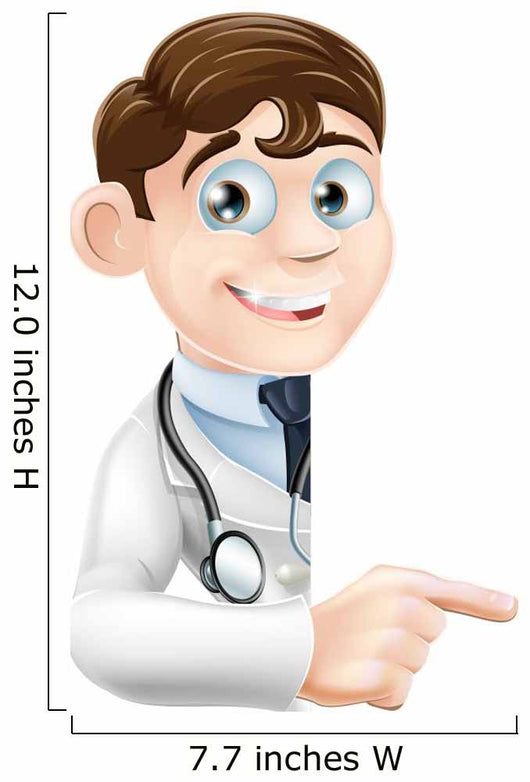 Doctor Pointing Banner Wall Decal
