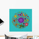 Illustration with butterfly and flowers Wall Mural