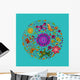 Illustration with butterfly and flowers Wall Mural