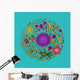 Illustration with butterfly and flowers Wall Mural
