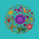 Illustration with butterfly and flowers Wall Mural