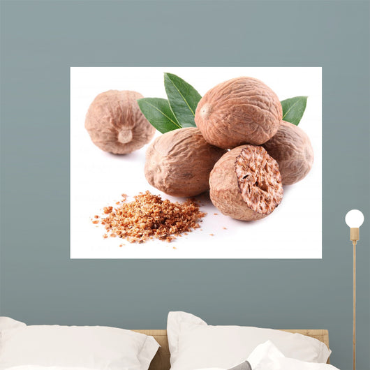 Nutmeg with Leaves