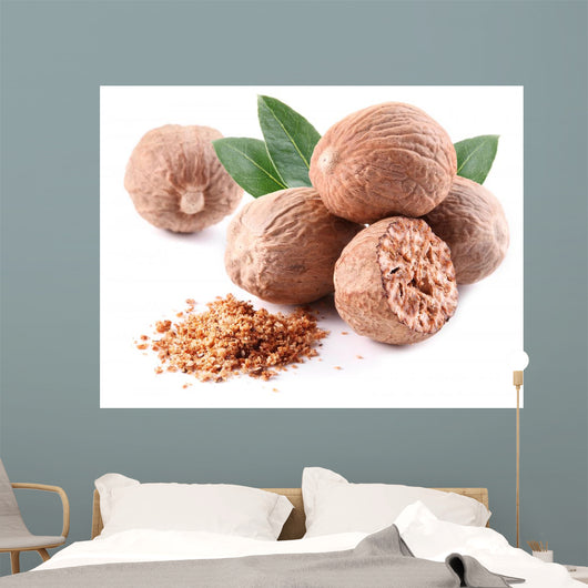 Nutmeg with Leaves