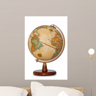 Antique World Globe Clipping shown on a wall