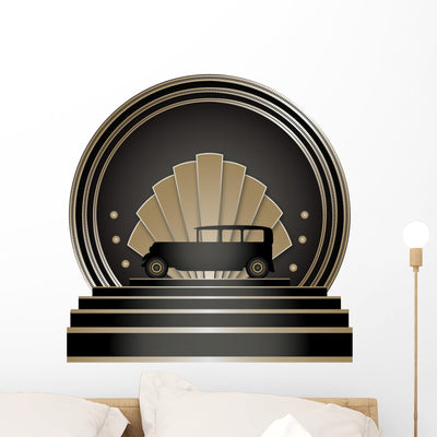 Art Deco Stye Badge shown on a wall
