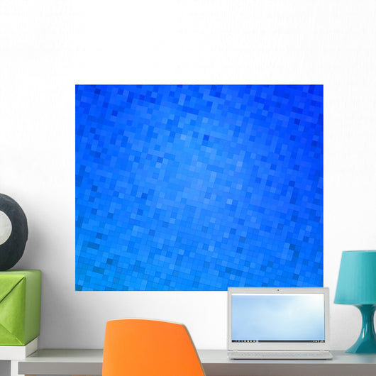 Pixels Blue Texture Wall Mural