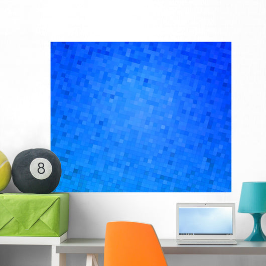 Pixels Blue Texture Wall Mural