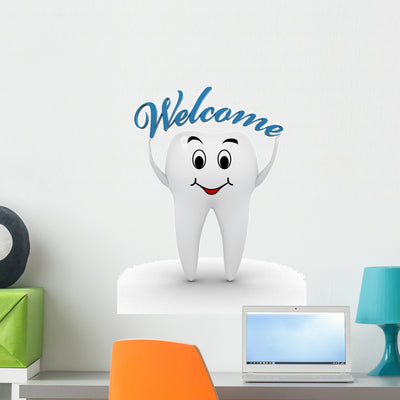 Welcome to Dentist Wall Decal shown on a wall
