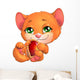 kitten and heart Wall Decal