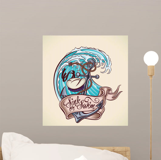 Sink or Swim - Tattoo Design Wall Decal