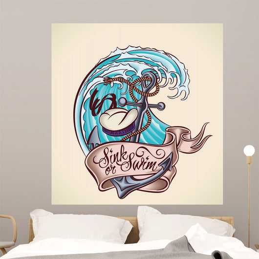 Sink or Swim - Tattoo Design Wall Decal