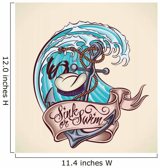 Sink or Swim - Tattoo Design Wall Decal