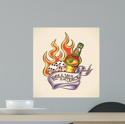 Roll the Dice - Tattoo Design Wall Decal
