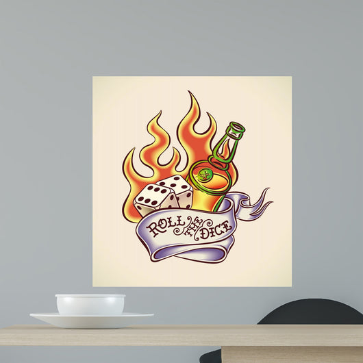 Roll the Dice - Tattoo Design Wall Decal