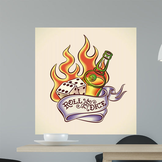 Roll the Dice - Tattoo Design Wall Decal