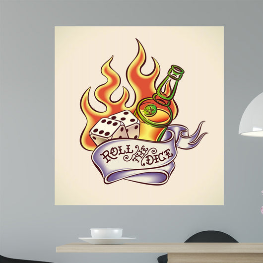 Roll the Dice - Tattoo Design Wall Decal