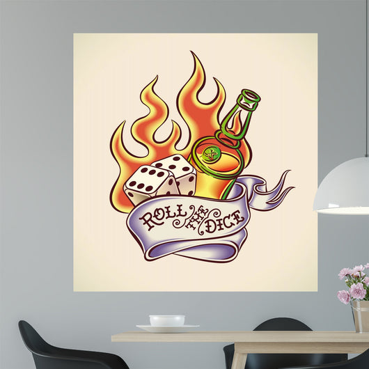 Roll the Dice - Tattoo Design Wall Decal