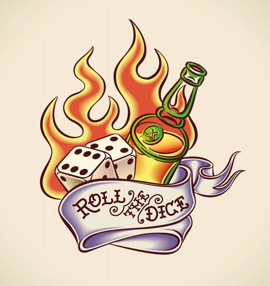 Roll the Dice - Tattoo Design Wall Decal