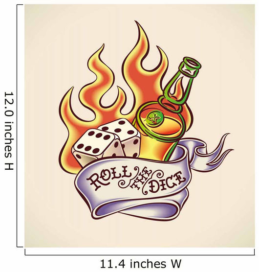 Roll the Dice - Tattoo Design Wall Decal
