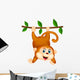 Cute Monkey Hanging Wall Mural