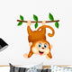 Cute Monkey Hanging Wall Mural