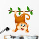 Cute Monkey Hanging Wall Mural
