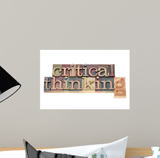 Critical Thinking in Wood Type Wall Decal