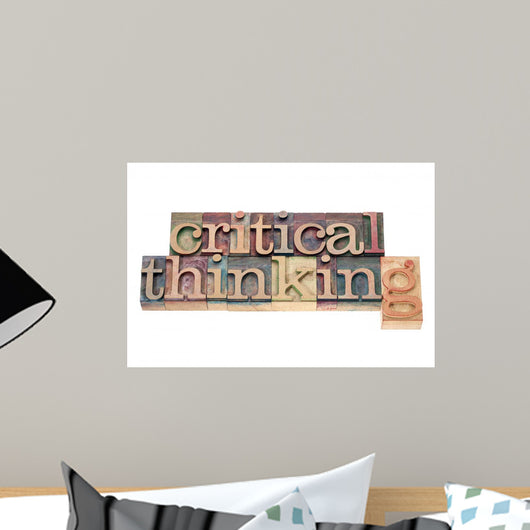 Critical Thinking in Wood Type Wall Decal