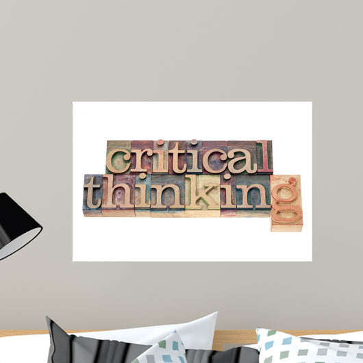 Critical Thinking in Wood Type Wall Decal