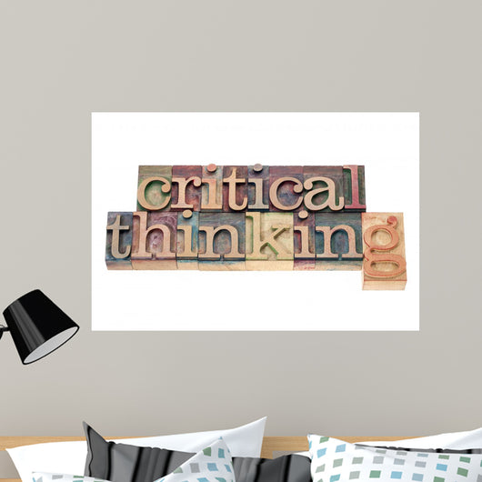 Critical Thinking in Wood Type Wall Decal