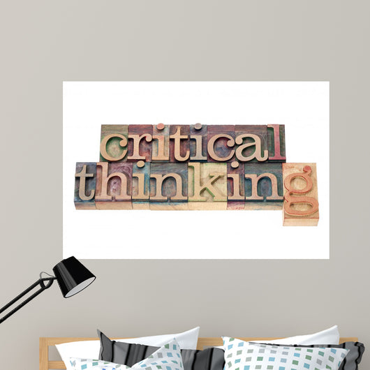 Critical Thinking in Wood Type Wall Decal