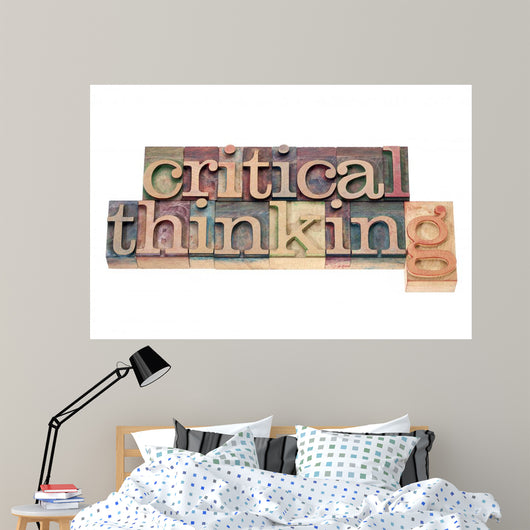 Critical Thinking in Wood Type Wall Decal