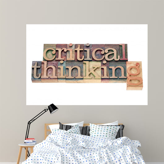 Critical Thinking in Wood Type Wall Decal
