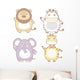 Illustration Cute Animal Icon Wall Decal Sticker Set