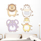Illustration Cute Animal Icon Wall Decal Sticker Set