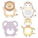 Illustration Cute Animal Icon Wall Decal Sticker Set