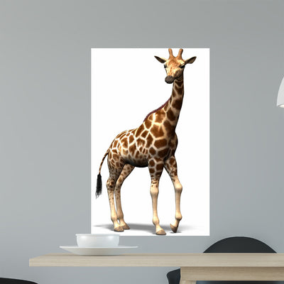Giraffe Wall Decal shown on a wall