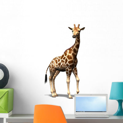 Giraffe Wall Decal shown on a wall