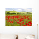 spring in Tuscany, landscape with poppies Wall Mural