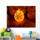 Fire Basketball Glow Ball Wall Mural