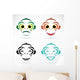 Vector Image Monkey White Wall Mural