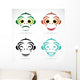 Vector Image Monkey White Wall Mural