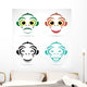 Vector Image Monkey White Wall Mural