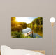 Summer landscape with forest lake Wall Mural