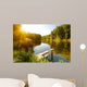 Summer landscape with forest lake Wall Mural