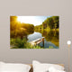 Summer landscape with forest lake Wall Mural